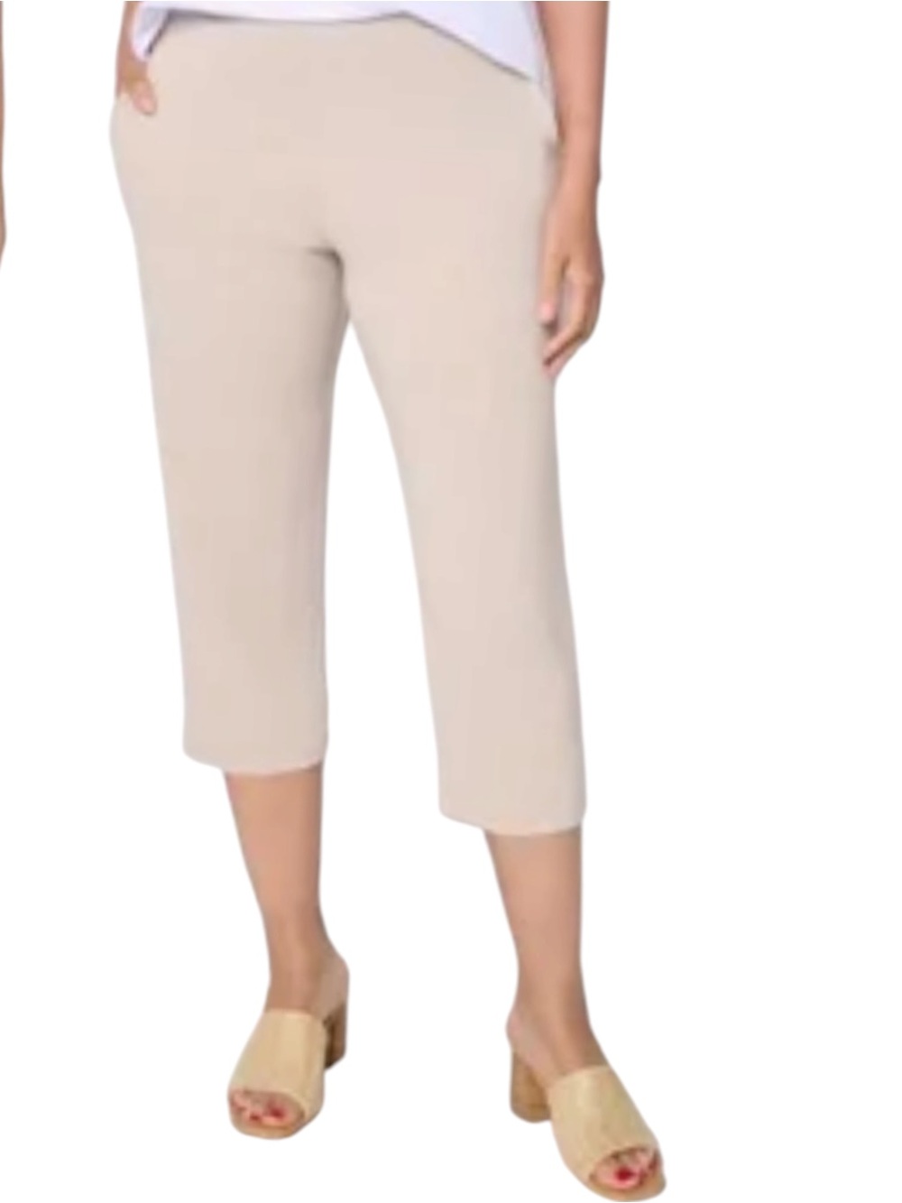 SUSAN GRAVER WEEKEND KHAKI CAPRIS SZ 16 EUC - Picture 4 of 8